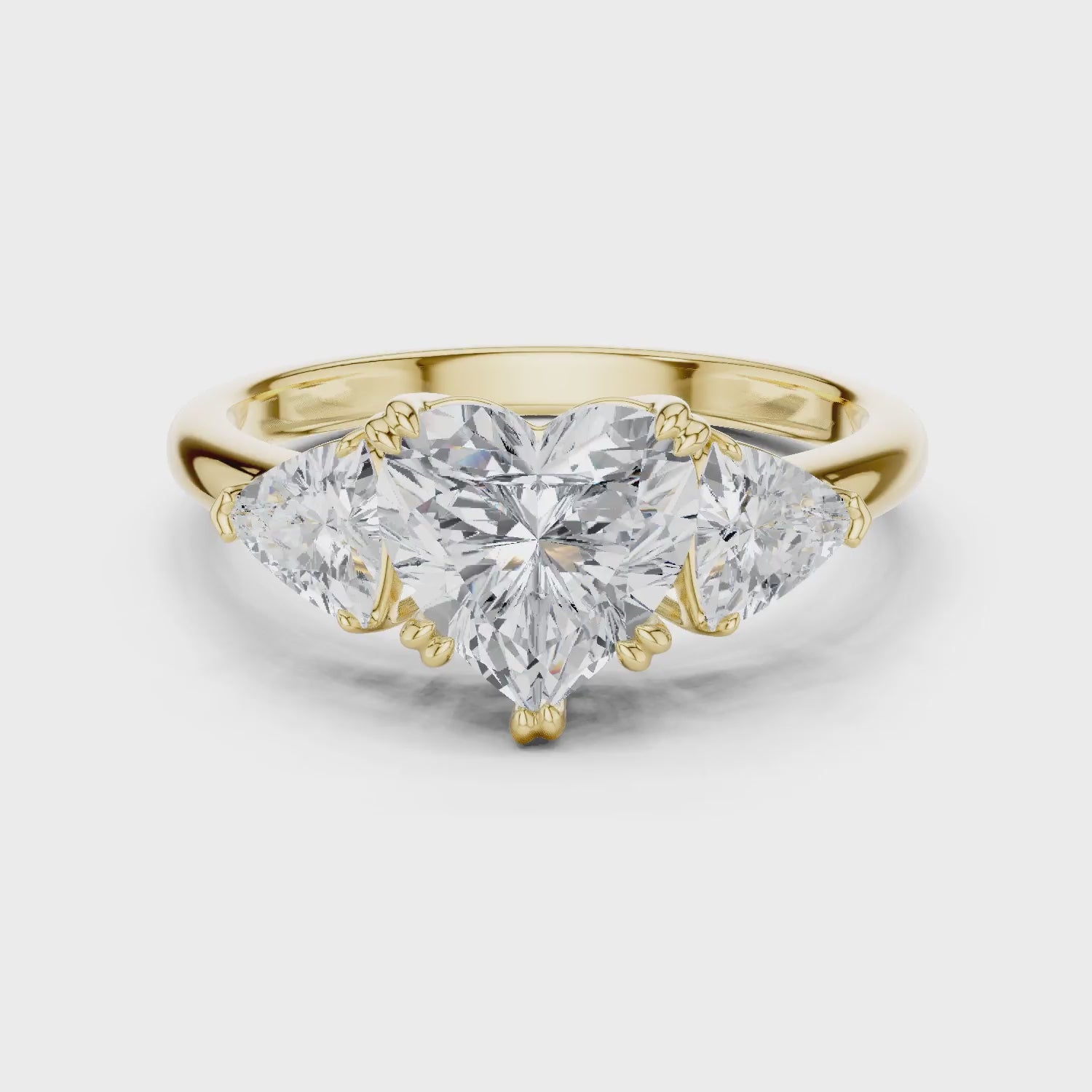 Heart Cut Diamond Three Stone Engagement Ring