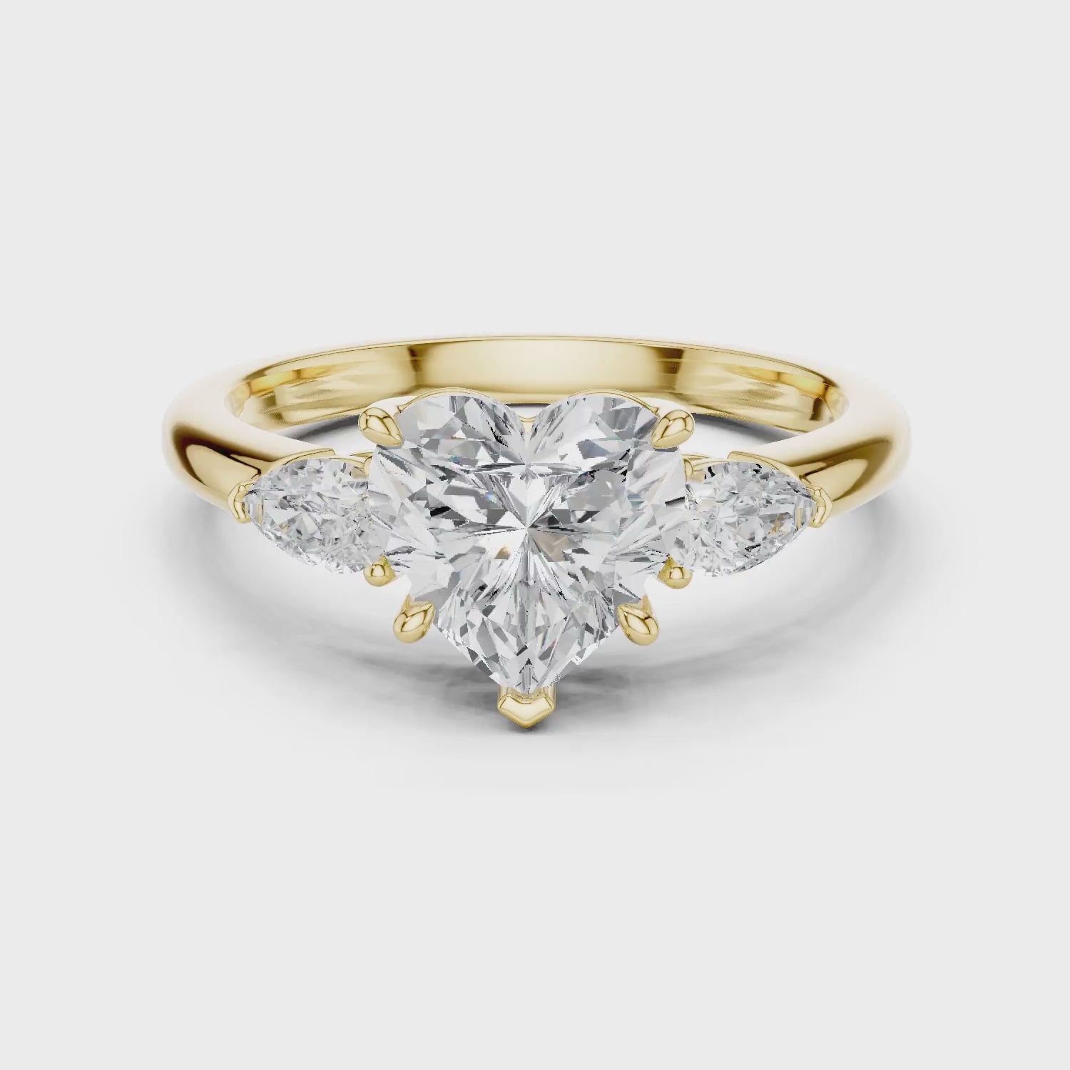 Heart Cut Diamond Three-Stone Engagement Ring