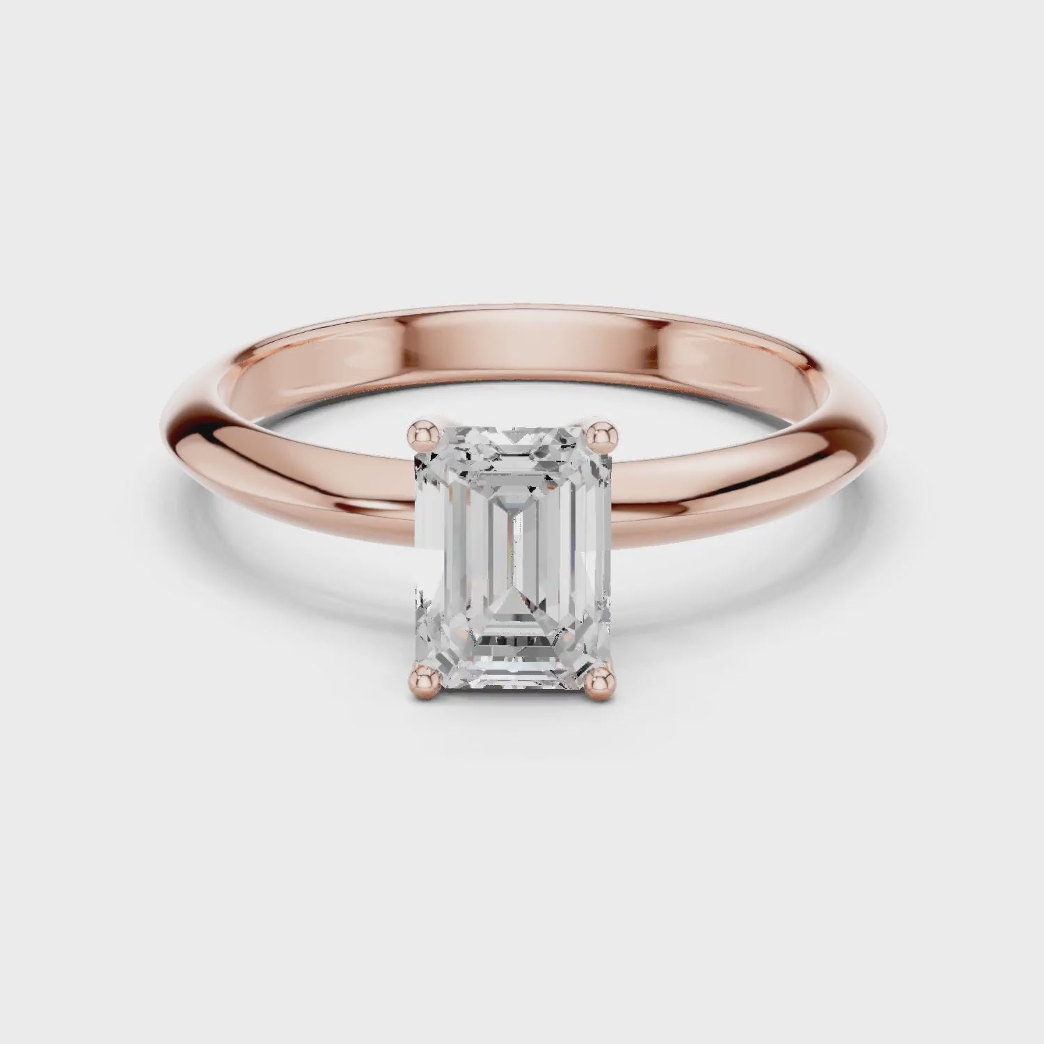 Emerald Cut Diamond Solitaire Engagement Ring