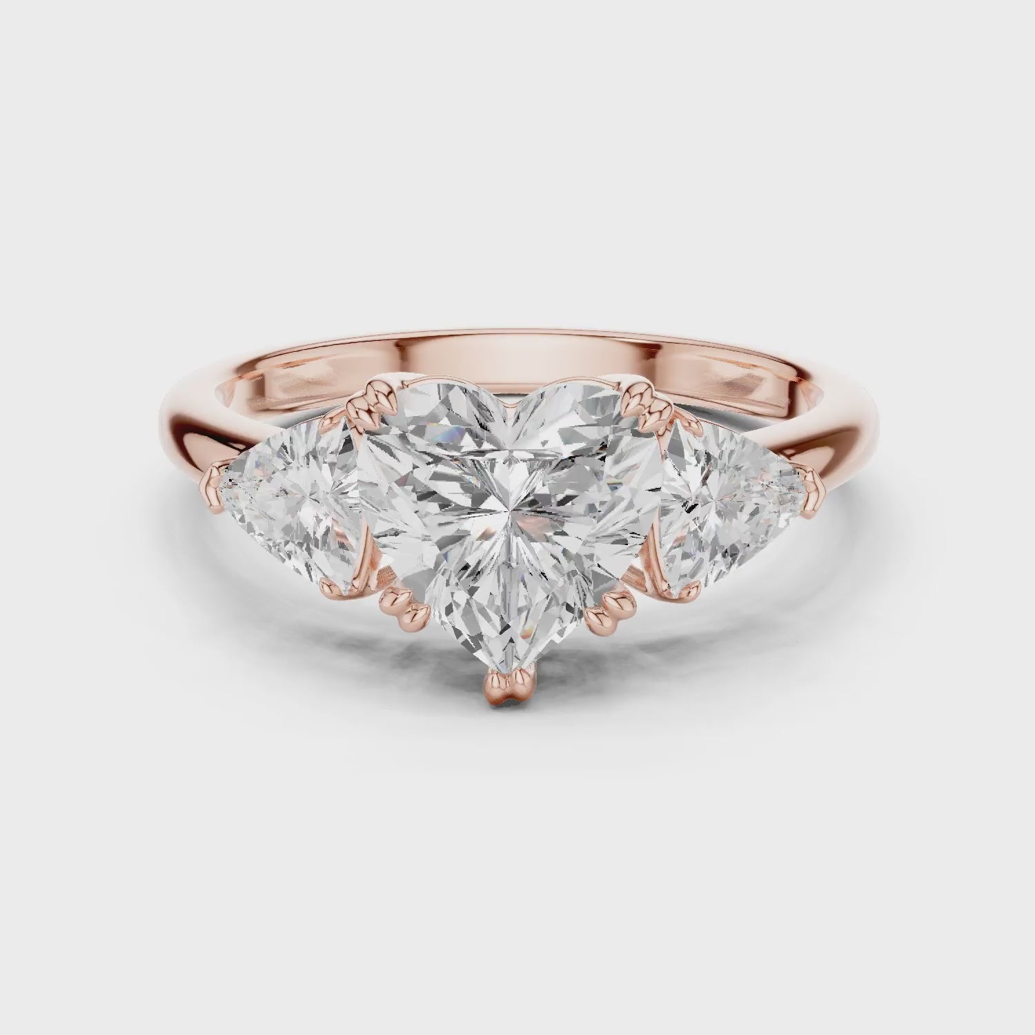 Heart Cut Diamond Three Stone Engagement Ring