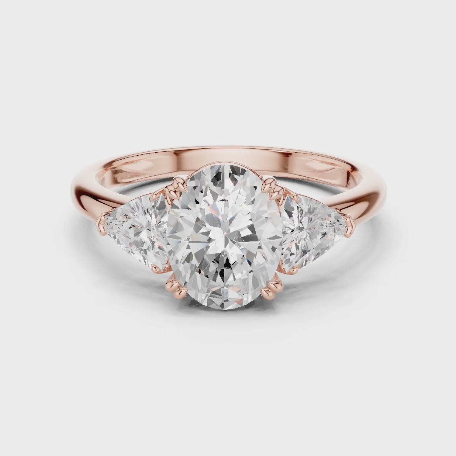 Oval Cut Diamond Three Stone Engagement Ring