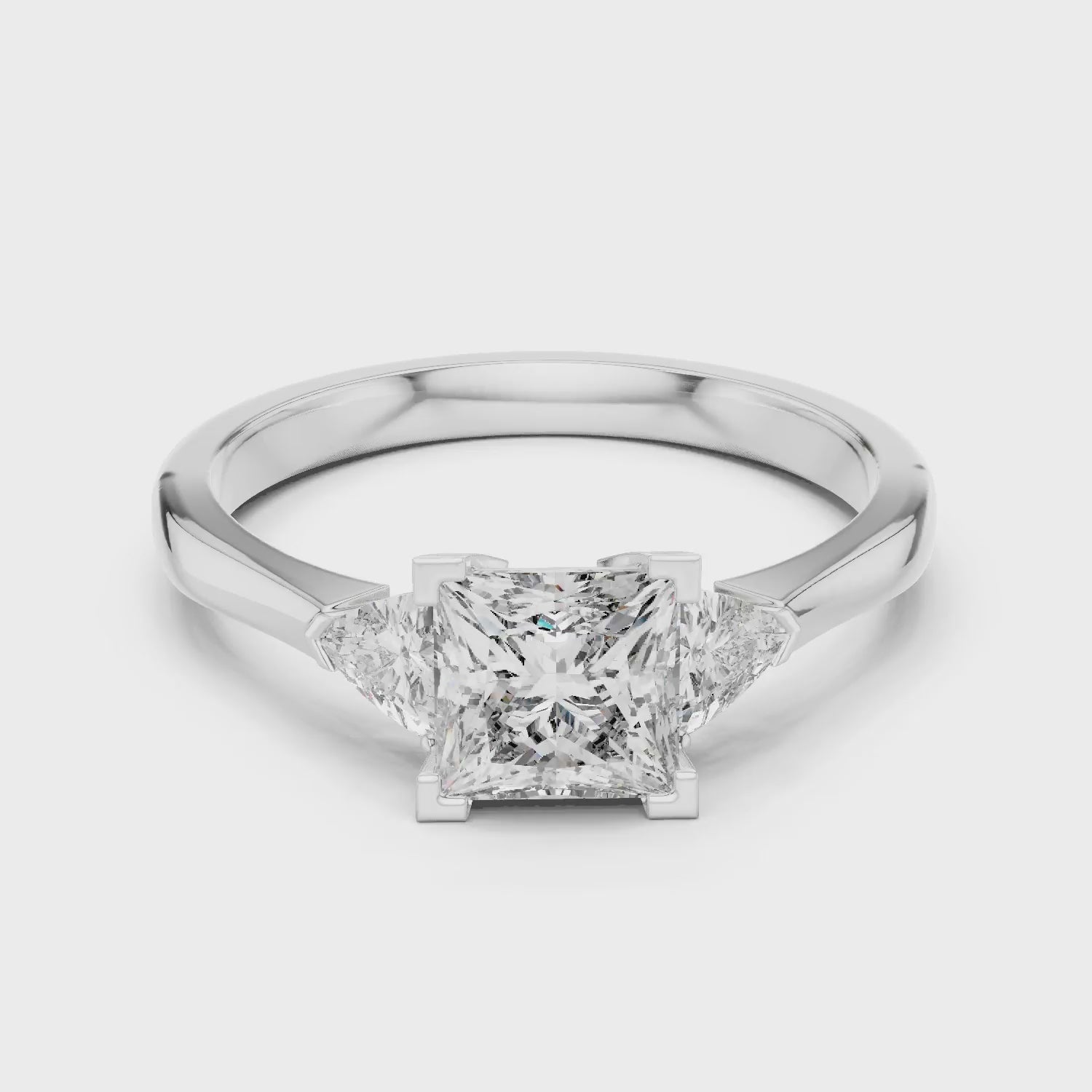 Princess Three Stone Diamond Engagement Ring