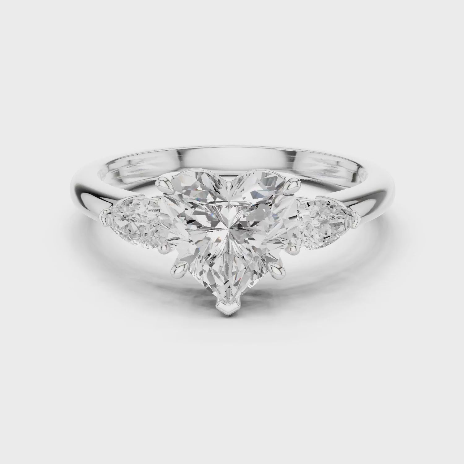 Heart Cut Diamond Three-Stone Engagement Ring