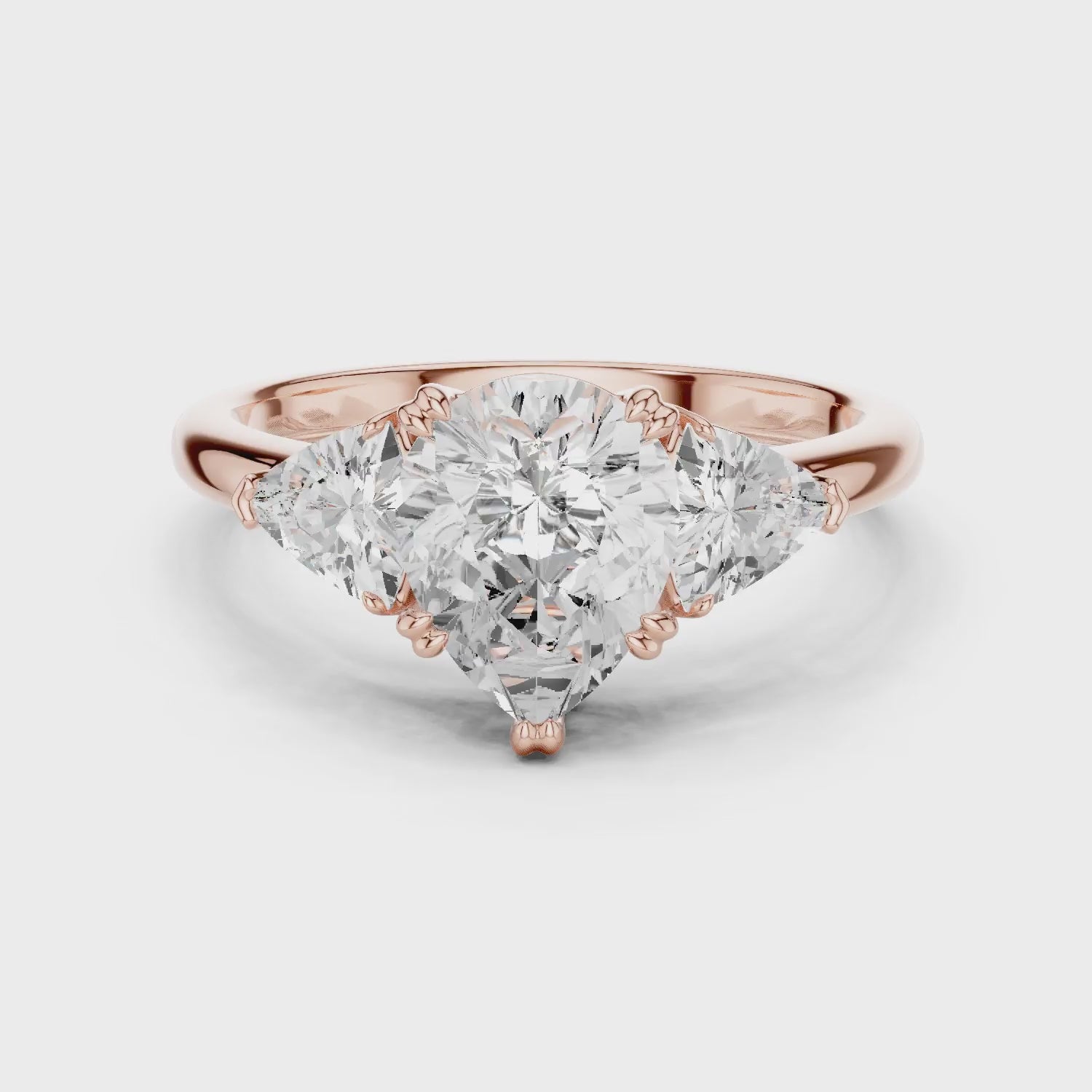 Pear Cut Diamond Three Stone Engagement Ring