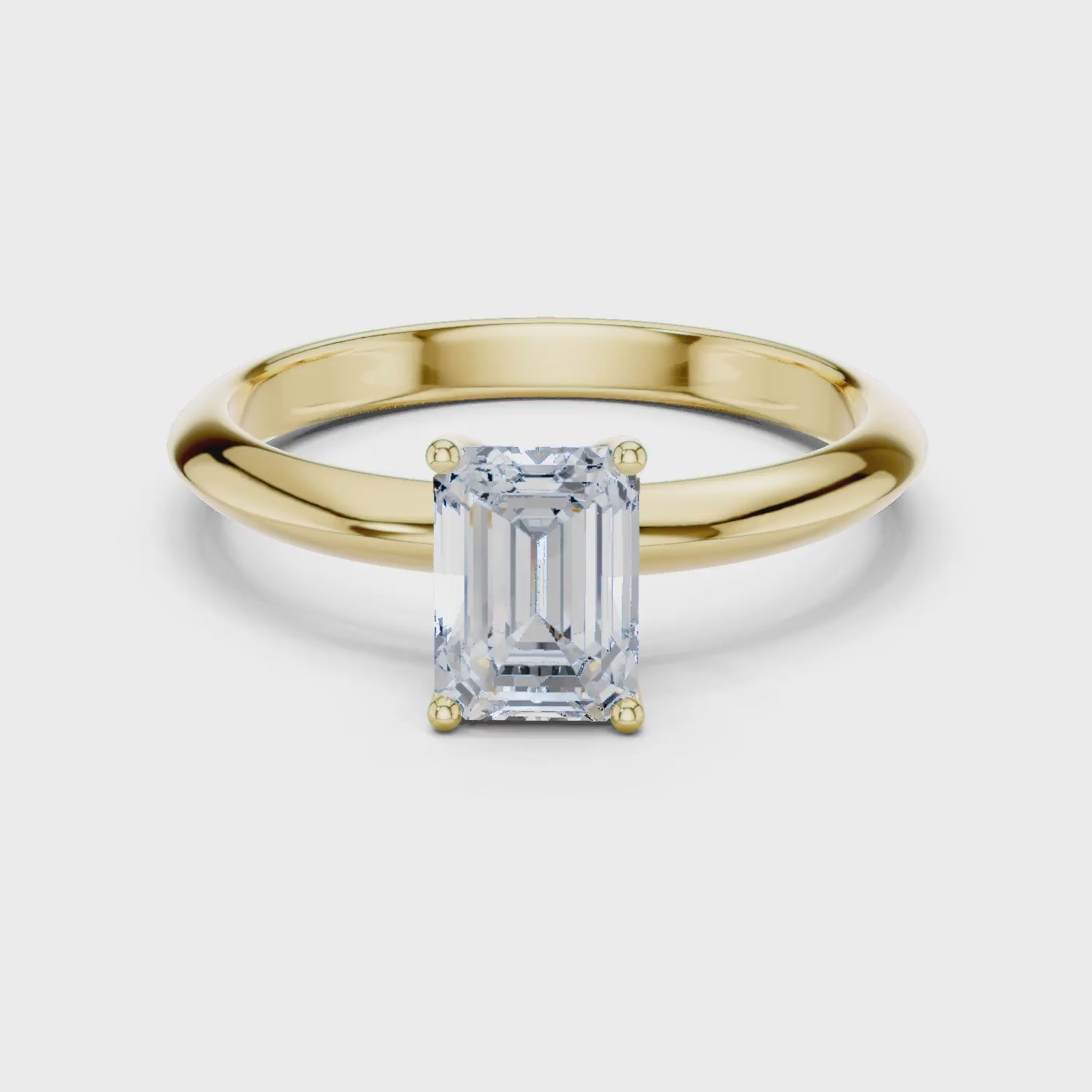 Emerald Cut Diamond Solitaire Engagement Ring