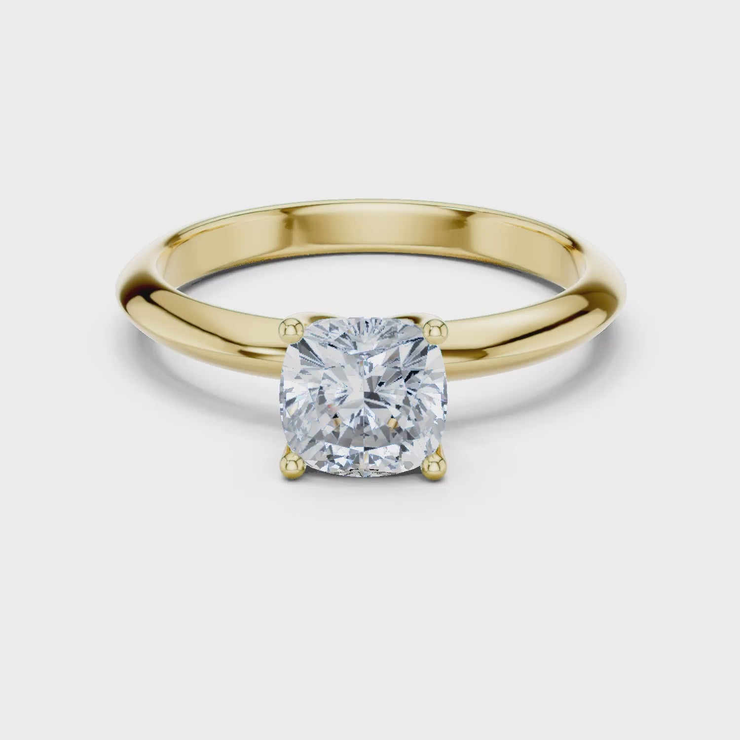 Cushion Cut Diamond Solitaire Engagement Ring