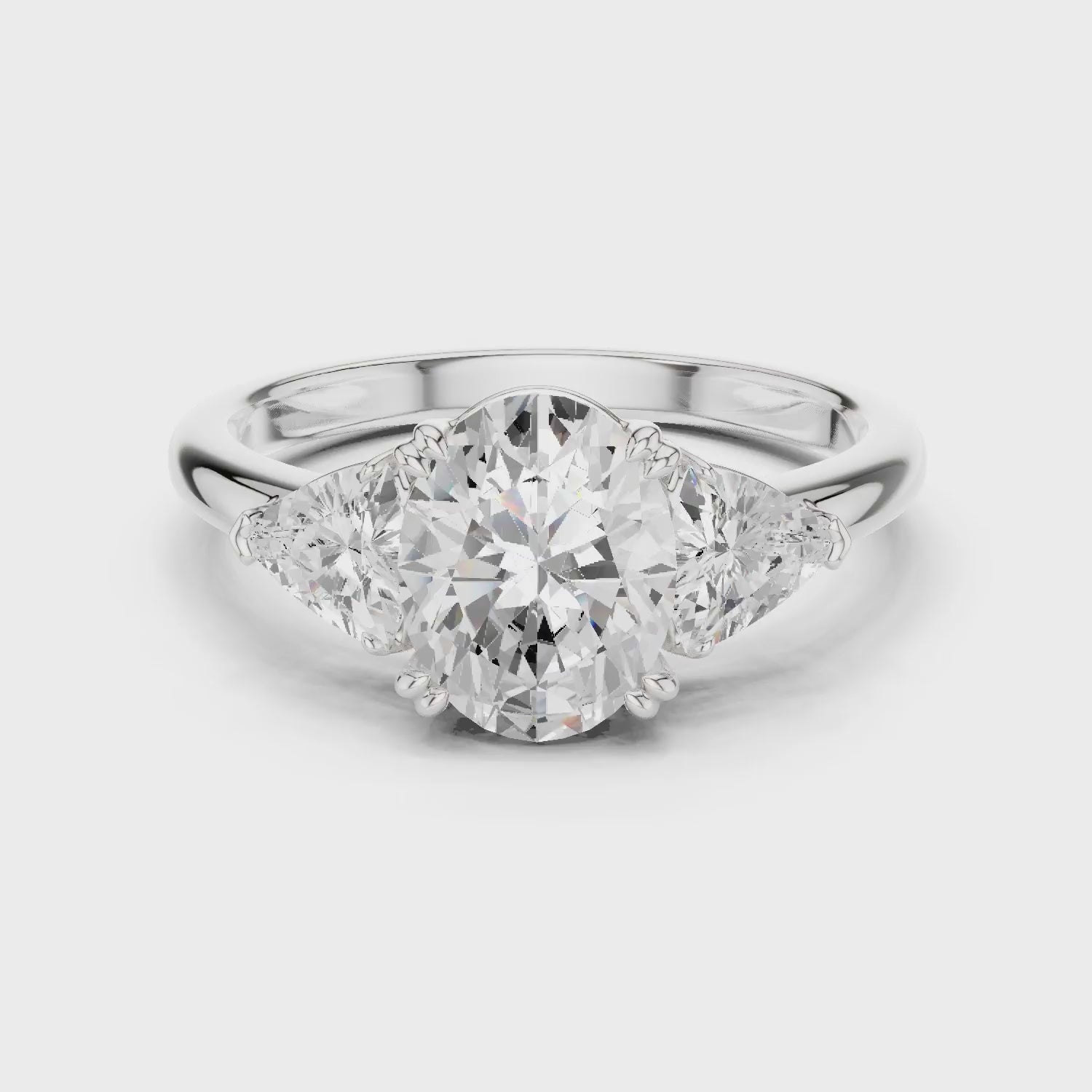 Oval Cut Diamond Three Stone Engagement Ring