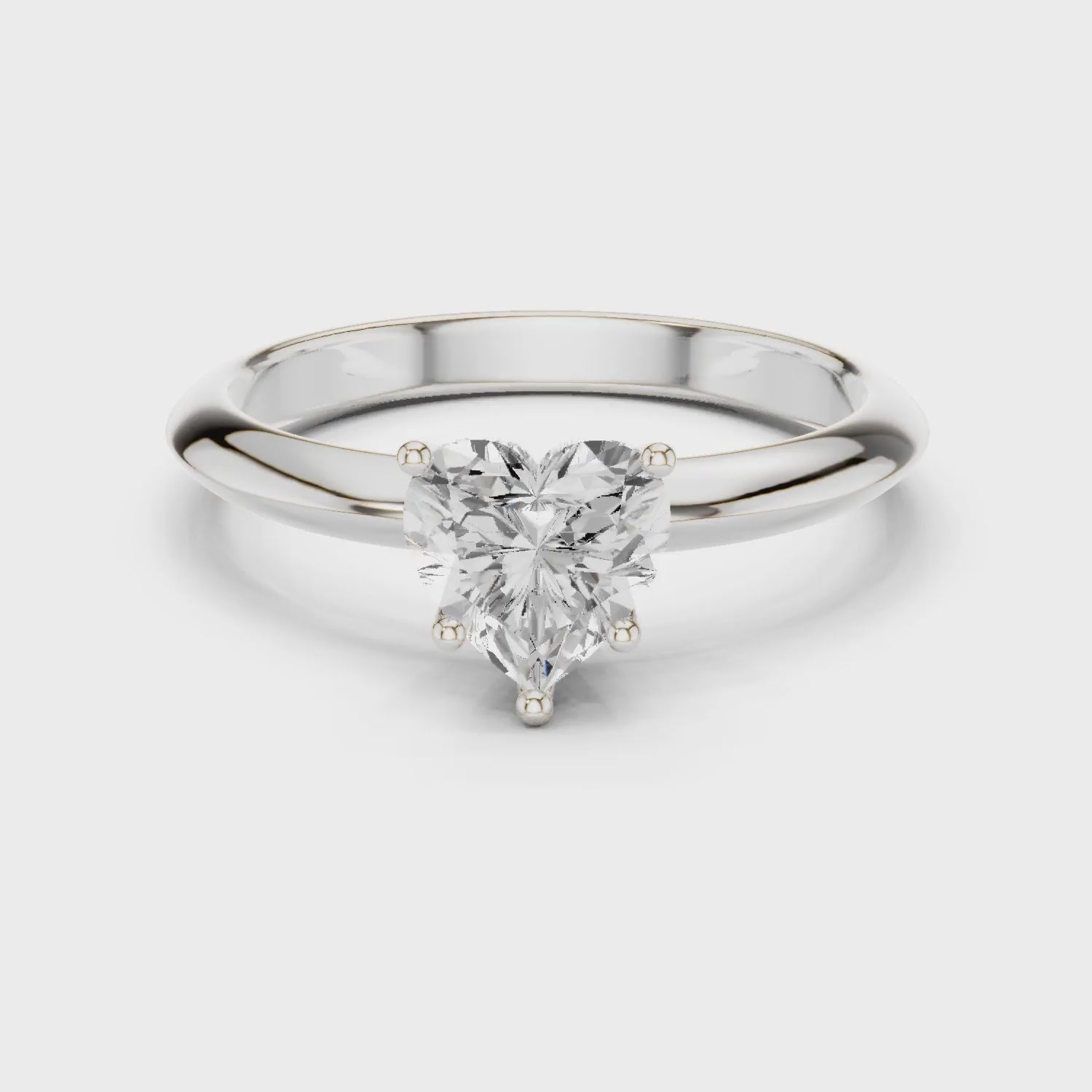 Heart Cut Diamond Solitaire Engagement Ring