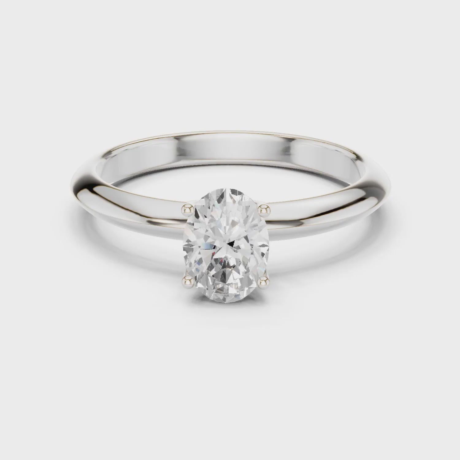 Oval Cut Diamond Solitaire Engagement Ring