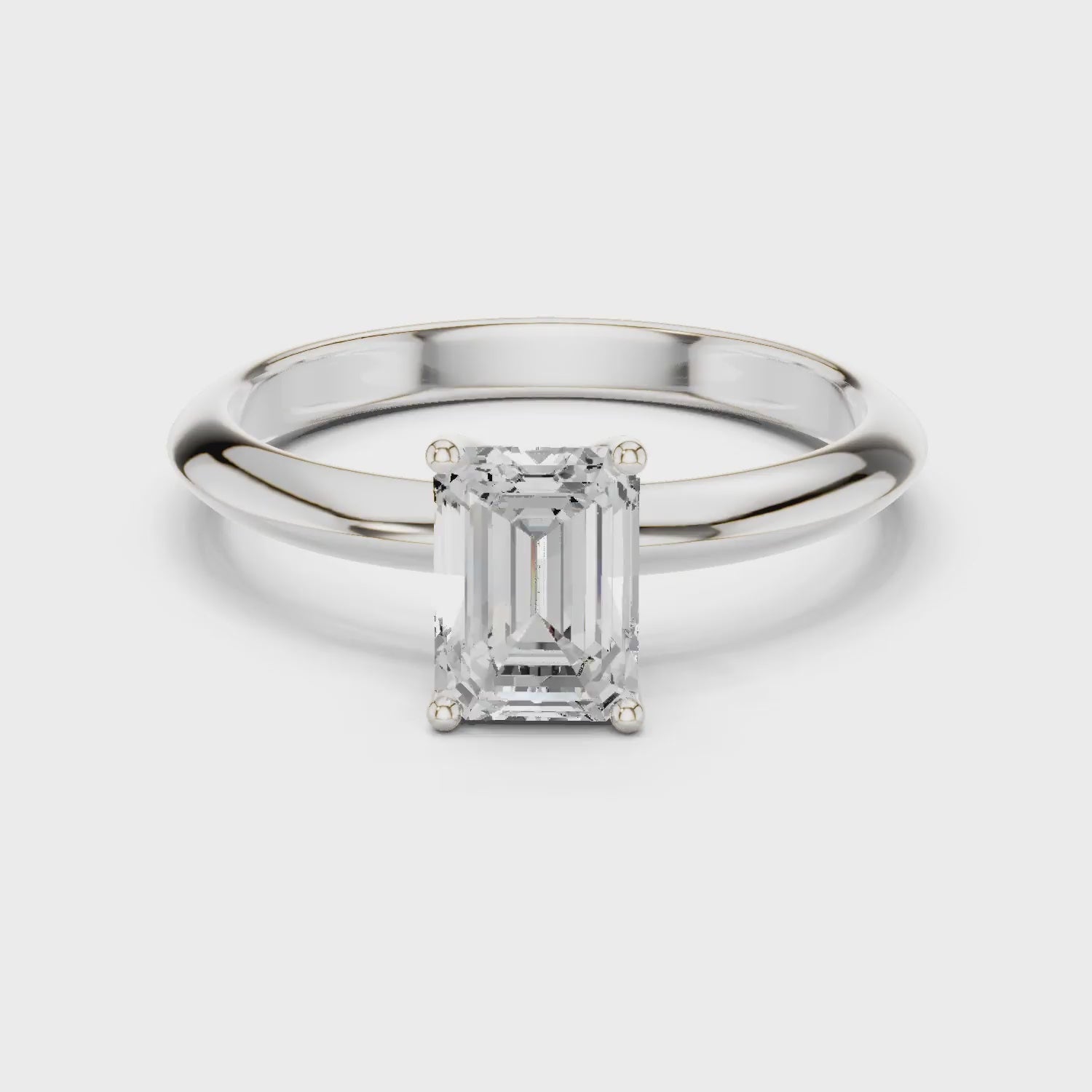 Emerald Cut Diamond Solitaire Engagement Ring