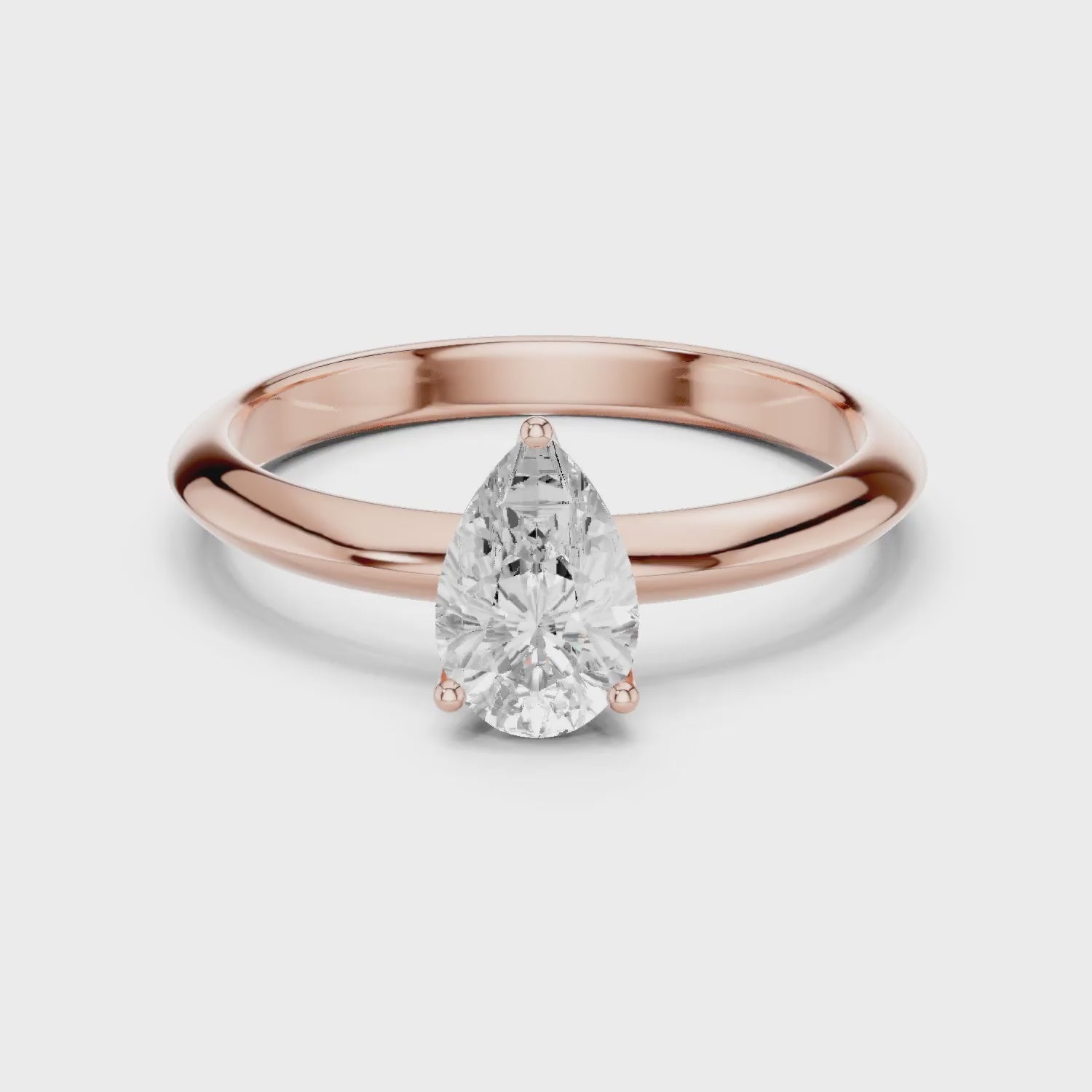 Pear Cut Diamond Solitaire Engagement Ring