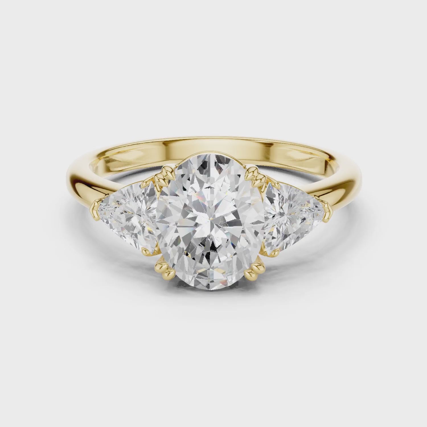 Oval Cut Diamond Three Stone Engagement Ring