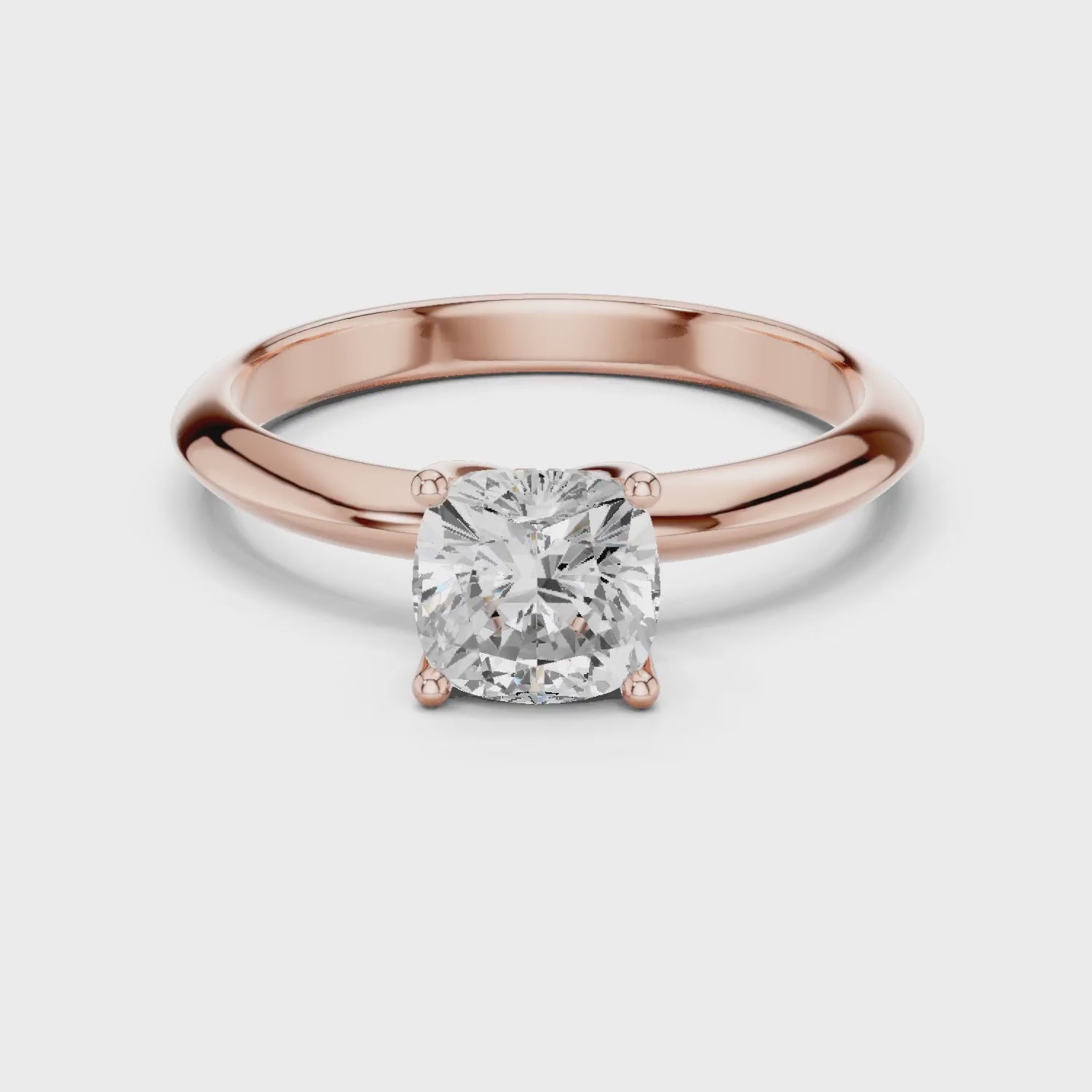 Cushion Cut Diamond Solitaire Engagement Ring
