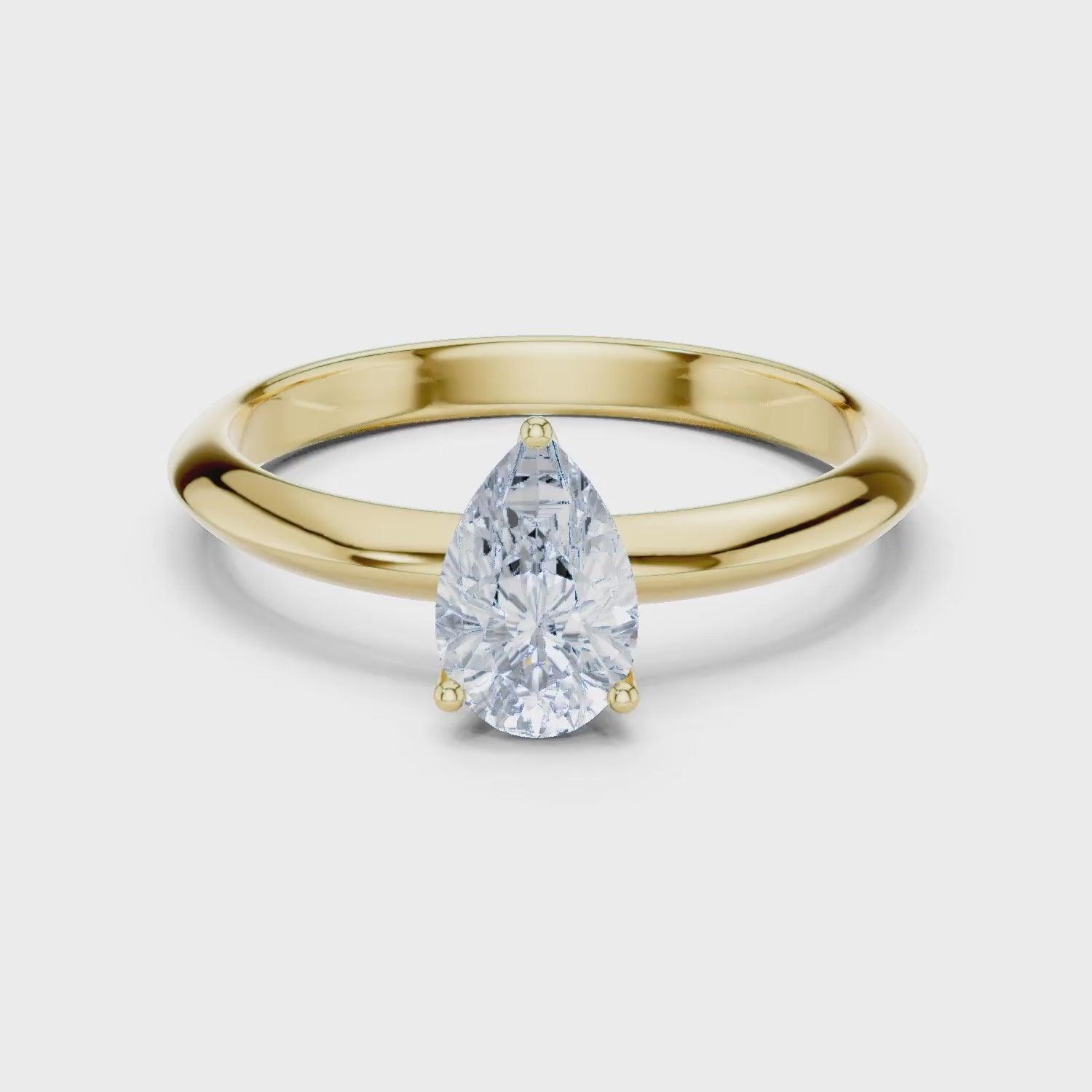Pear Cut Diamond Solitaire Engagement Ring
